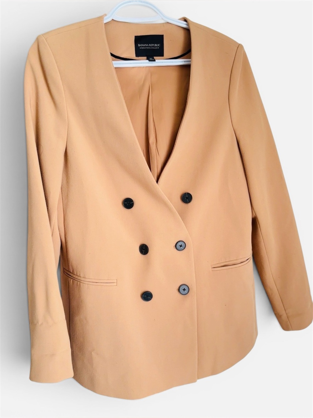 Banana Republic Double-Breasted Camel Blazer